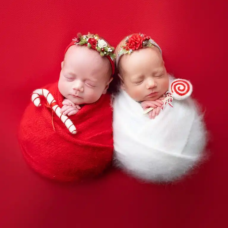 dvojčátka vánoční, foto newborn