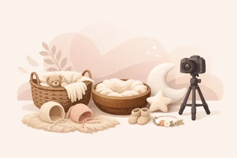 Rekvizity na newborn focení pro něžné snímky